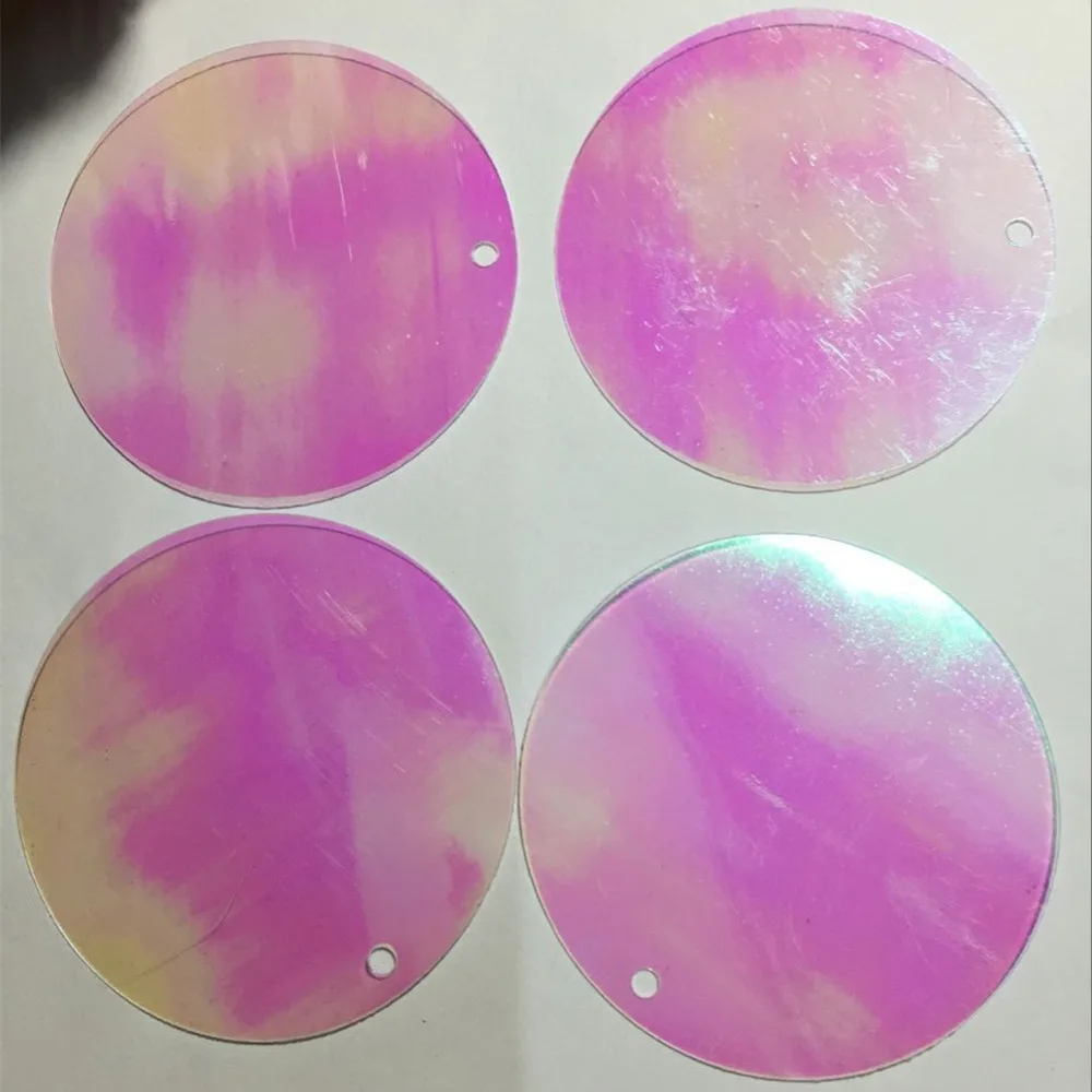 60 шт. большие круглые Блестки 50 мм плоские пайетки из ПВХ для рукоделия свадебное