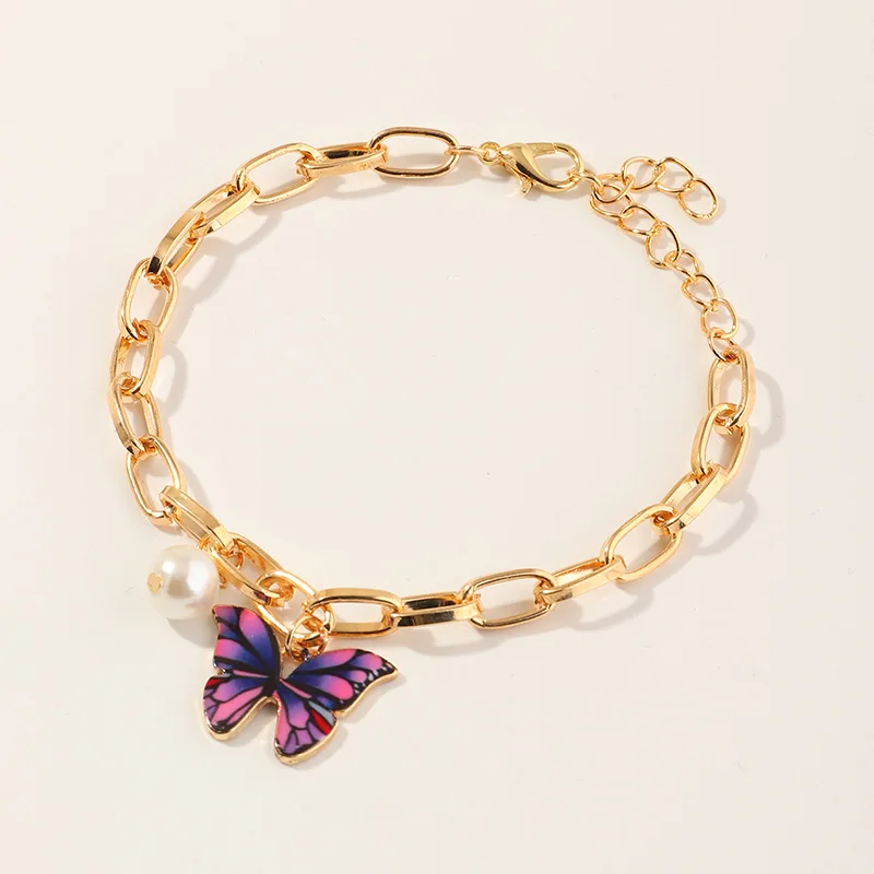 

Fashion Butterfly Pearl Bracelets for Women Elegant Romantic Geometric Chain Bracelets Bangles Female Party Jewelry Gift