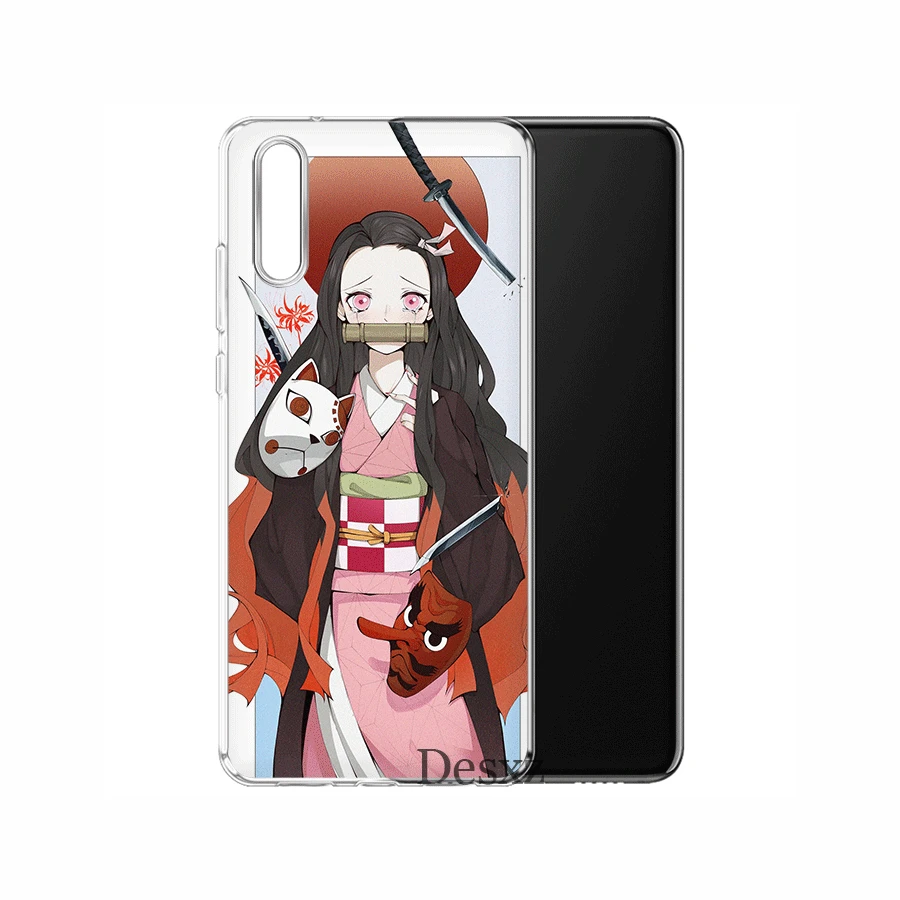 Мобильный телефон чехол для Huawei Mate 30 10 20 Pro Lite Y6 Y7 Y9 Nova 2i 3i 5i 2 3 4 аниме Demon Slayer Kimetsu No