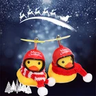 Милая маленькая Желтая утка с пропеллером для автомобиля, ветрозащитная волнистая утка, внутреннее украшение автомобиля с подсветкой