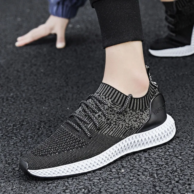 

Men Vulcanize Shoes New Sneakers Breathable Casual 2019 Male Air Mesh Lace Up Shoes Tenis Spring Adult Trainer 44