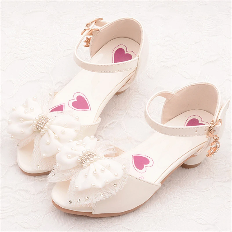 

New Girls Sandals Summer Children Crystal High Heels Student Baby Fashion Princess Performance Shoes Kids Toddler 02