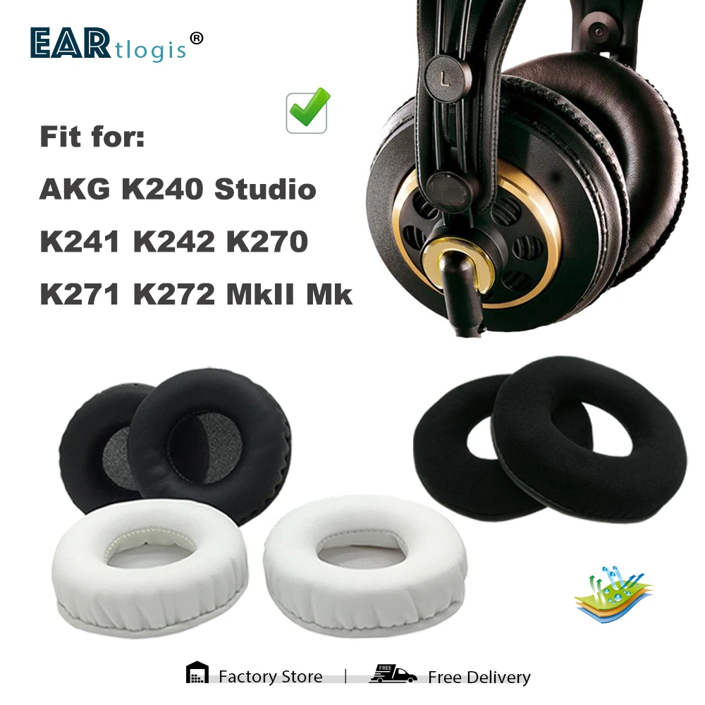 

Replacement Ear Pads for AKG K240 Studio K241 K242 K270 K271 K272 MkII Mk Headset Parts Leather Cushion Velvet Earmuff Earphone