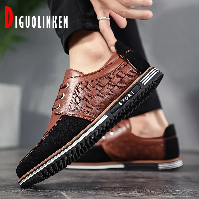 

2020 New Men Leather Shoes Loafers Non-slip Men Casual Shoes Luxury Comfortable Shoes Men Soft Formal Brown Oxford Big Size 48
