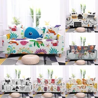 sea animal printing tight wrap sofa cover elastic sofa cover l style sectional corner for living room sofa slipcover couch cover