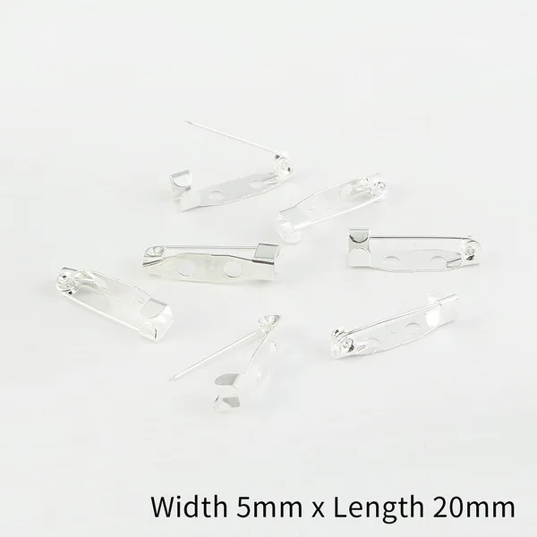 Sliver 5x20mm 50 шт./Партия 15 20 25 30 35 мм золото/серебро/бронзовая брошь зажим базовые булавки безопасные булавки брошь настройки базы для украшений ручной работы Изготовление ювелирных изделий - Цвет: Sliver 5x20mm