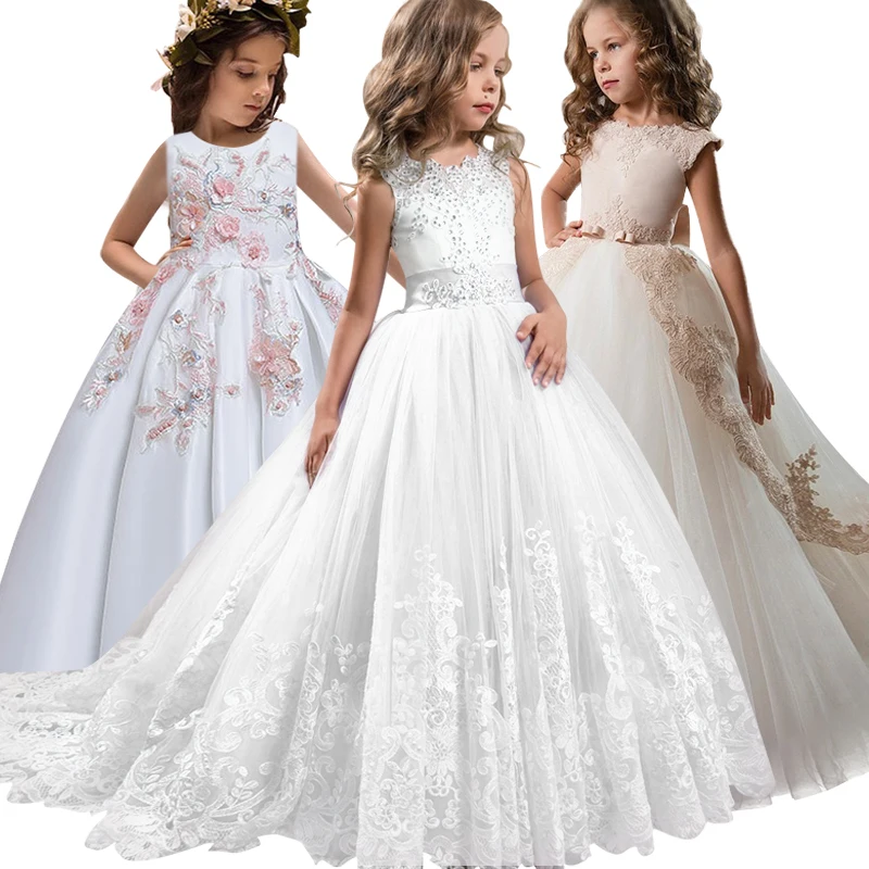 2021 Новое Кружевное платье Свадьбы с цветком галстук бабочка для девочки в теннис