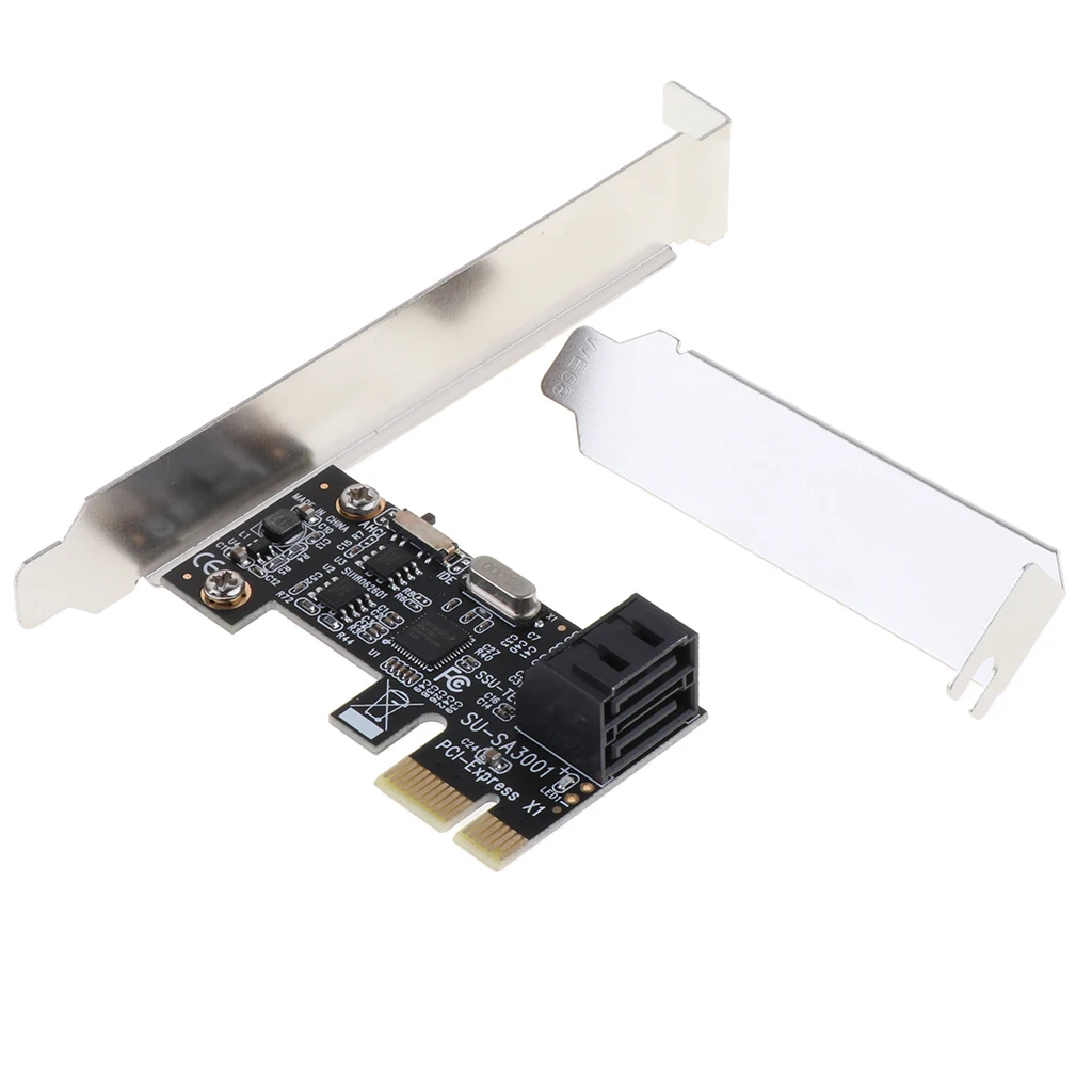 Адаптер адаптера PCI E Express 1x к Sata 3 0 III с 2 портами ASM1061|Платы расширения| |