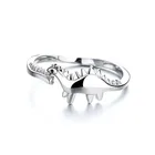 Готические милые кольца в виде маленького динозавра, модные открытые Регулируемые кольца в стиле ретро в виде животного, динозавра, летучая мышь, украшения в виде животных