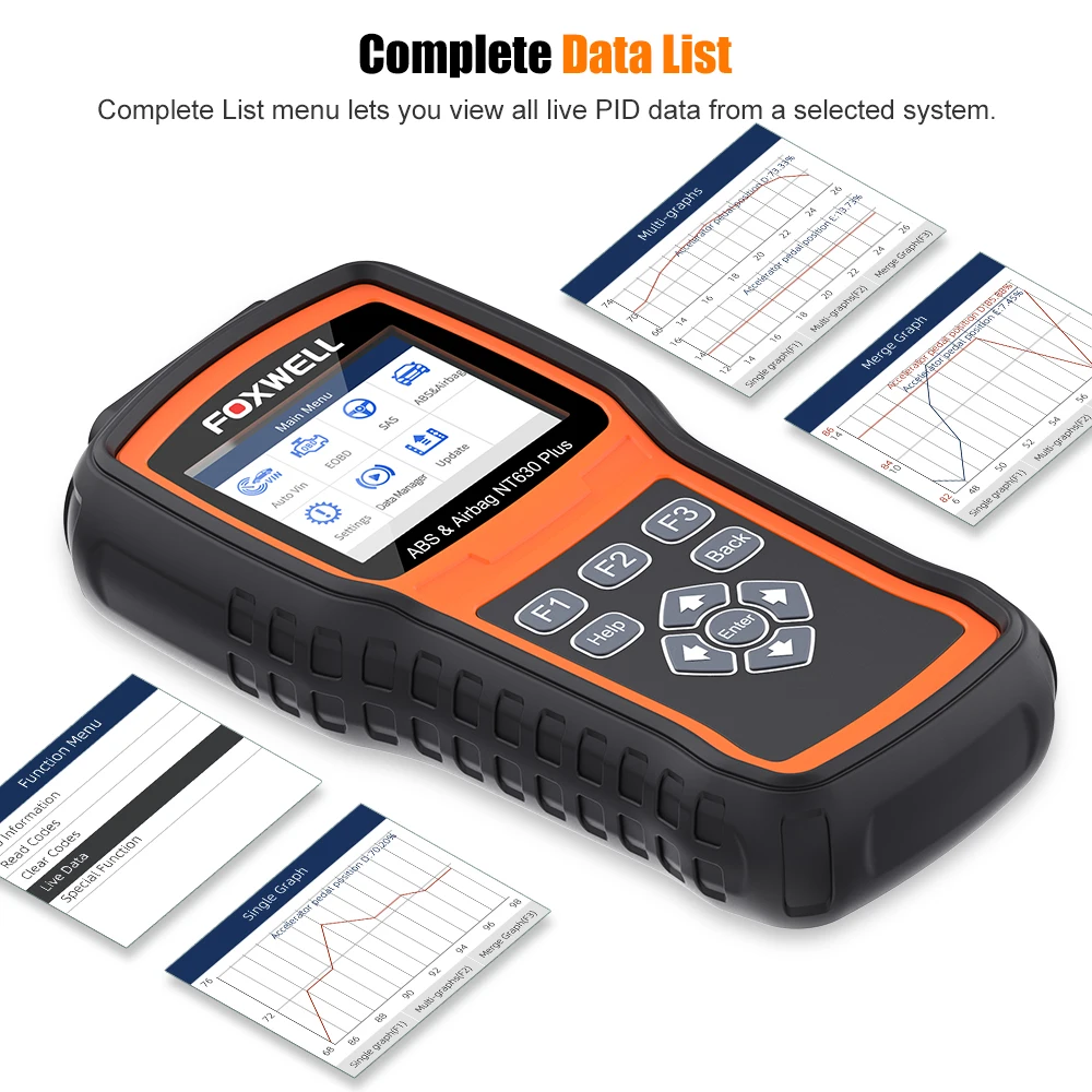 FOXWELL NT630 Elite OBD2 Автомобильный сканер ABS SAS подушка безопасности для сброса данных