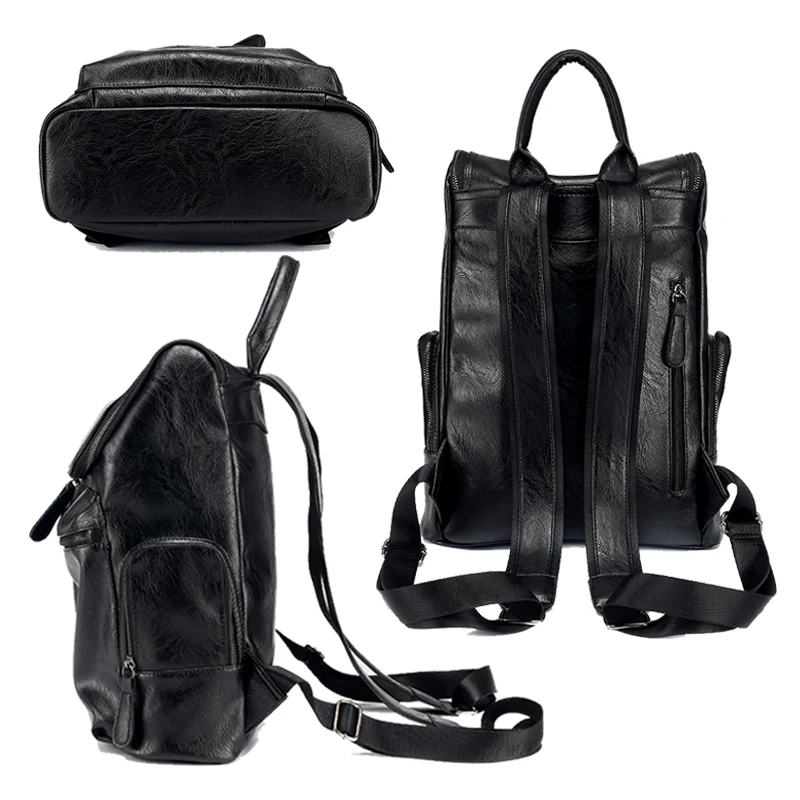 Модный рюкзак из искусственной кожи мужской водонепроницаемый для ноутбука