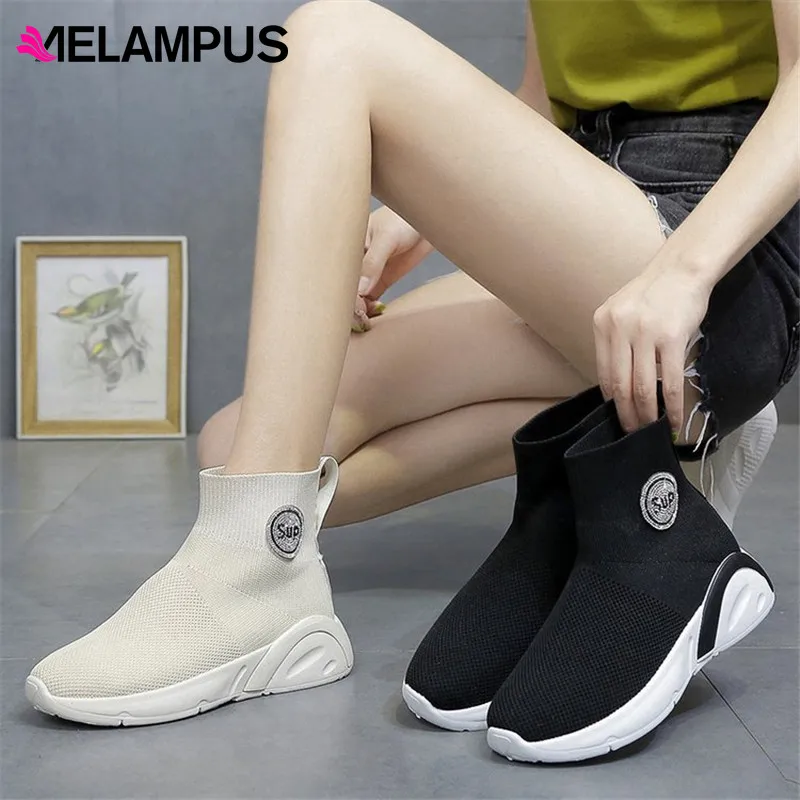 Дышащие сетчатые кроссовки для женщин повседневная обувь с высоким берцем супер