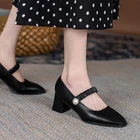 Туфли-лодочки женские демисезонные на высоком каблуке, с жемчугом