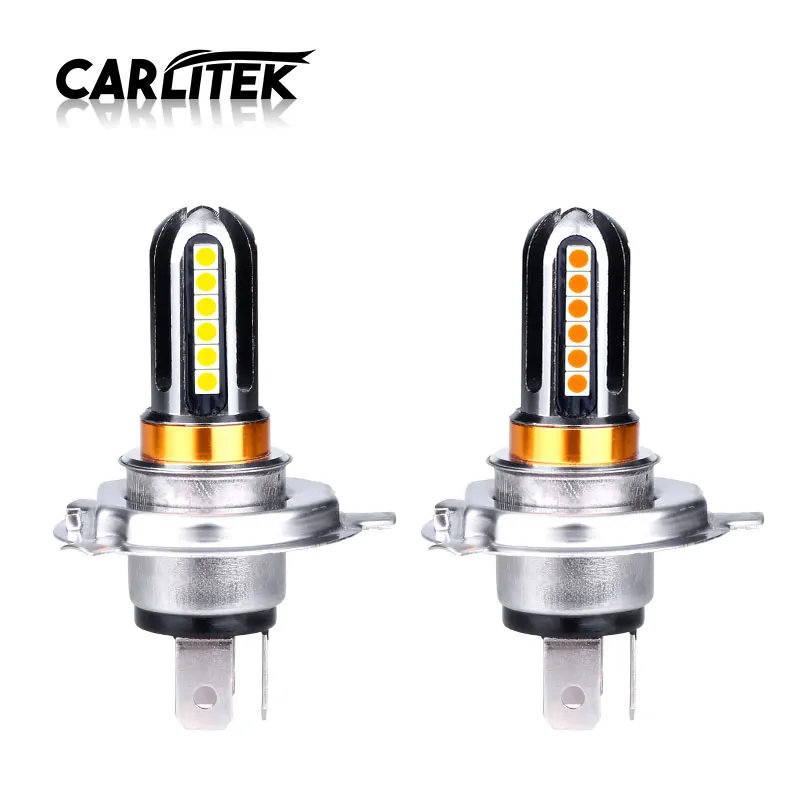 2 шт. carlitek 24SMD 3030 H4 P43T 9003 автомобильный противотуманный светильник s белый желтый