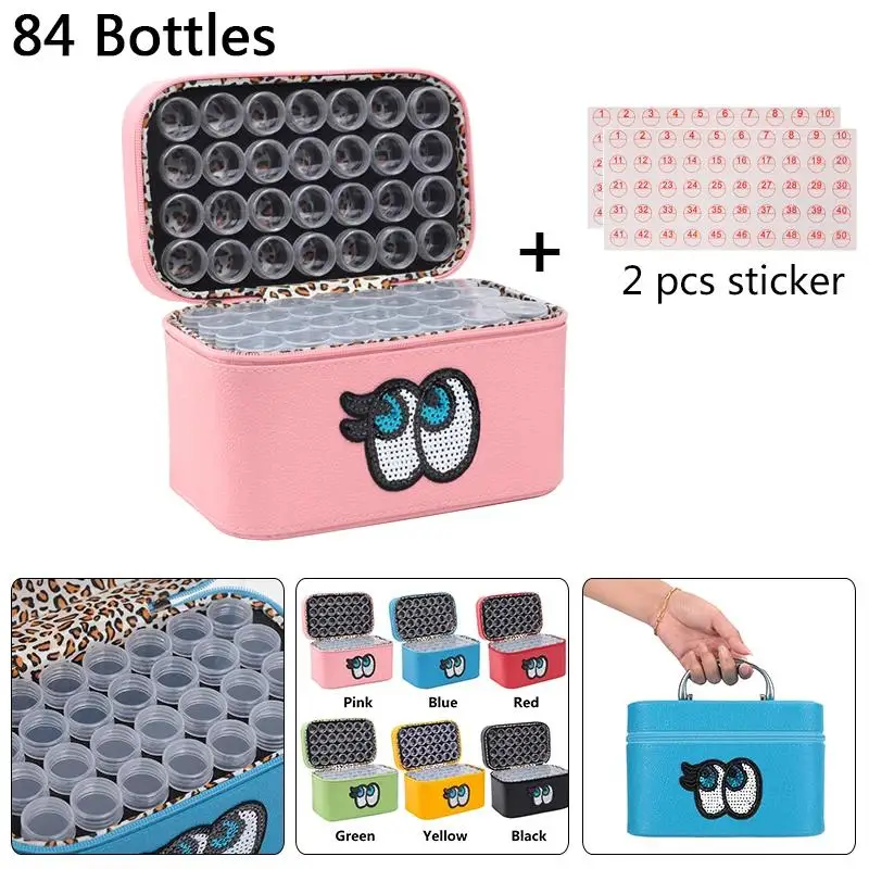 

84 Bottles Diamond Painting Accessories Storage Box Rhinestones Container Crystal Bead Organizer Storage Case Container