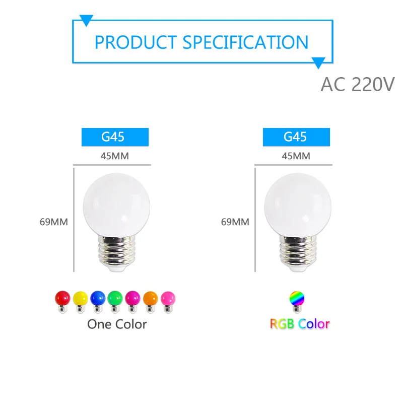 Светодиодная лампа E14 E27 3 Вт G45 C35 RGB 10 шт. цветная светодиодная лампа-свеча SMD 2835 220 В