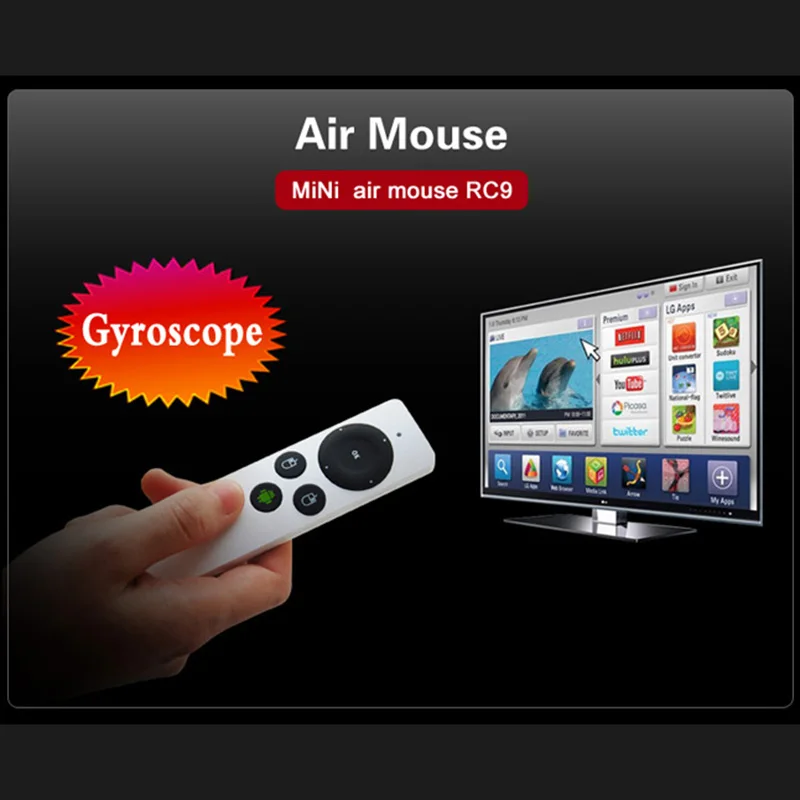 Measy RC9 Мини Ручной 2 4G беспроводной гироскоп Fly Air Mouse Пульт дистанционного