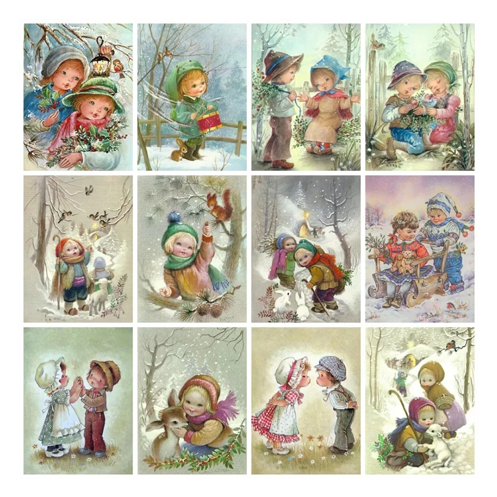 

Алмазная живопись, милая детская Алмазная вышивка, мозаика для детской портретной вышивки крестиком, украшение комнаты