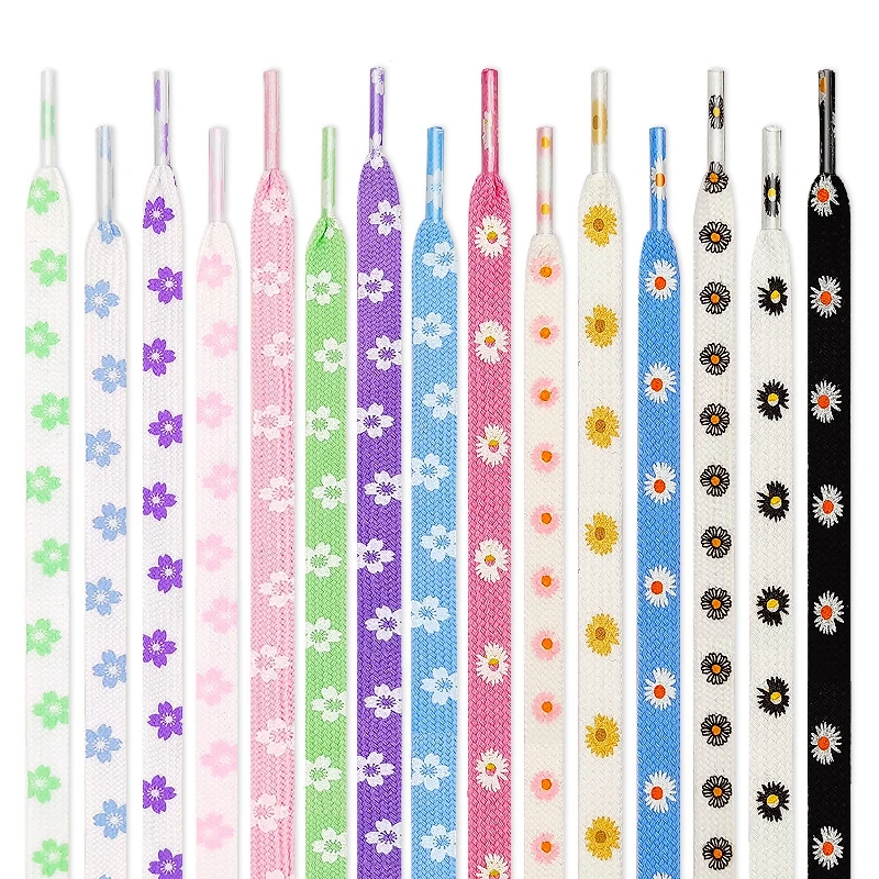

New Sakura Shoelaces Flat Little Daisies Shoe laces High-top Canvas Sneakers Shoelace AF1 Laces Shoe Strings 100/120/140/160CM