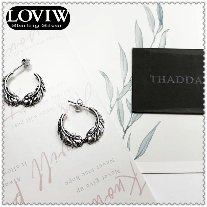 Stud Earrings Feathers Wings drop shipping European Style Fashion Romantic Jewerly For Women Gift 925 Sterling Silver Super Deal | Украшения