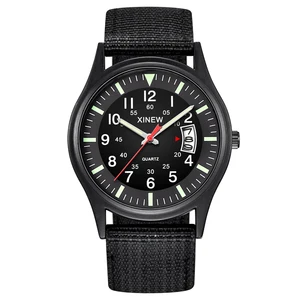 Imported Field Watches For Mens Fashion Nylon Band Calendar Clock Male Cheap Sports Army Watch XINEW Brand Re