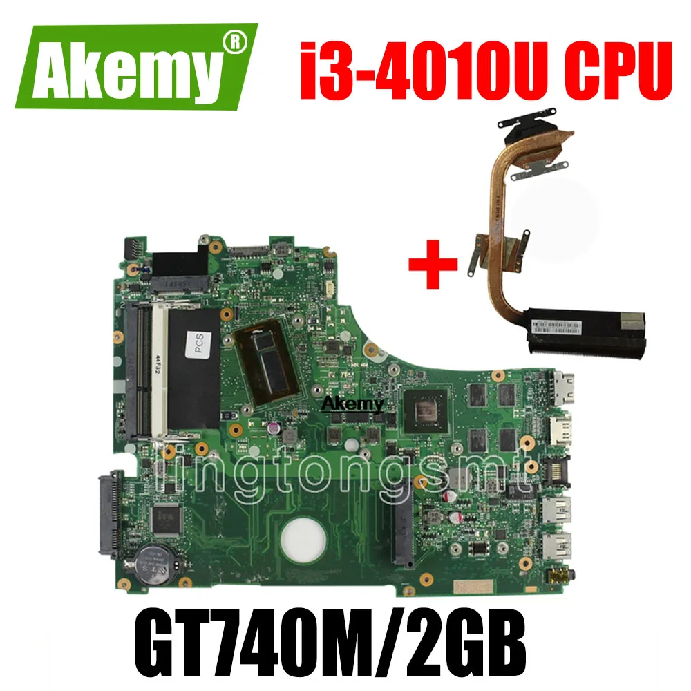 

Для For For For Asus X750JN X750JB X750J A750J K750J материнская плата для ноутбука Mainboard i3-4010U процессор GT740M/2 ГБ Бесплатный радиатор