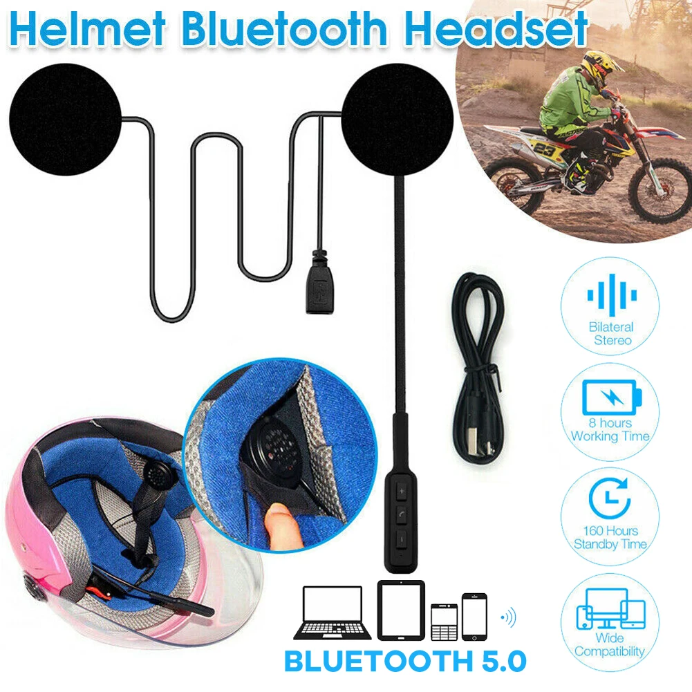 

Гарнитура для мотоциклетного шлема, Bluetooth 5,0, с волшебной лентой