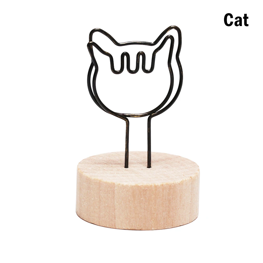 cat 1 1 шт., металлическая карточка, фоторамка, круглый деревянный держатель, картинка, памятка, карта, скрапбукинги, зажимы, украшение для дома, настольный орнамент, сделай сам, подарок - Цвет: cat 1