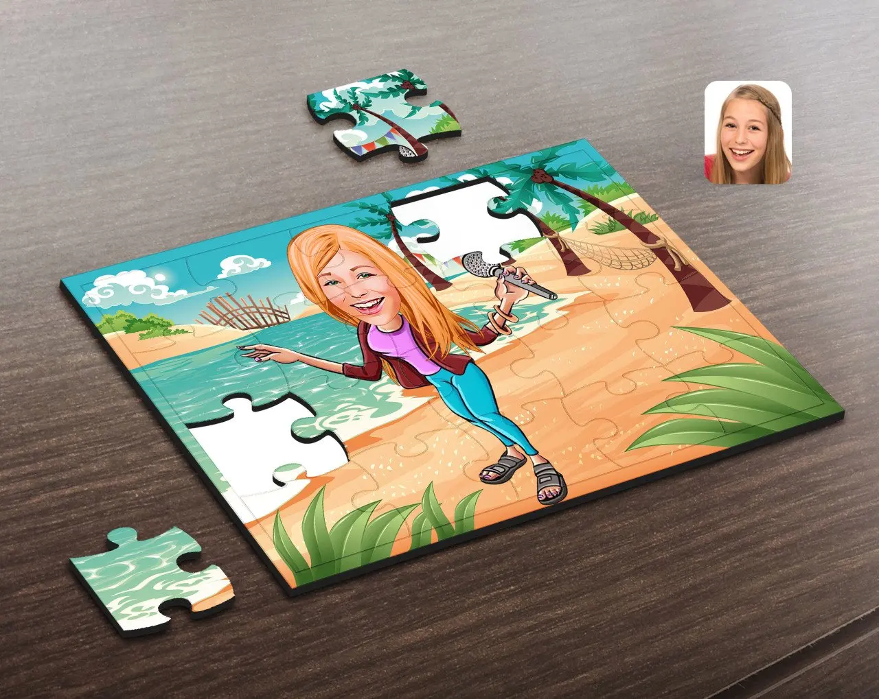 

Personalized Singing Girl Caricature Of Wooden Puzzle-1 Decoration Girlfriends Gift Moment Happy Design Modern Quality reliable