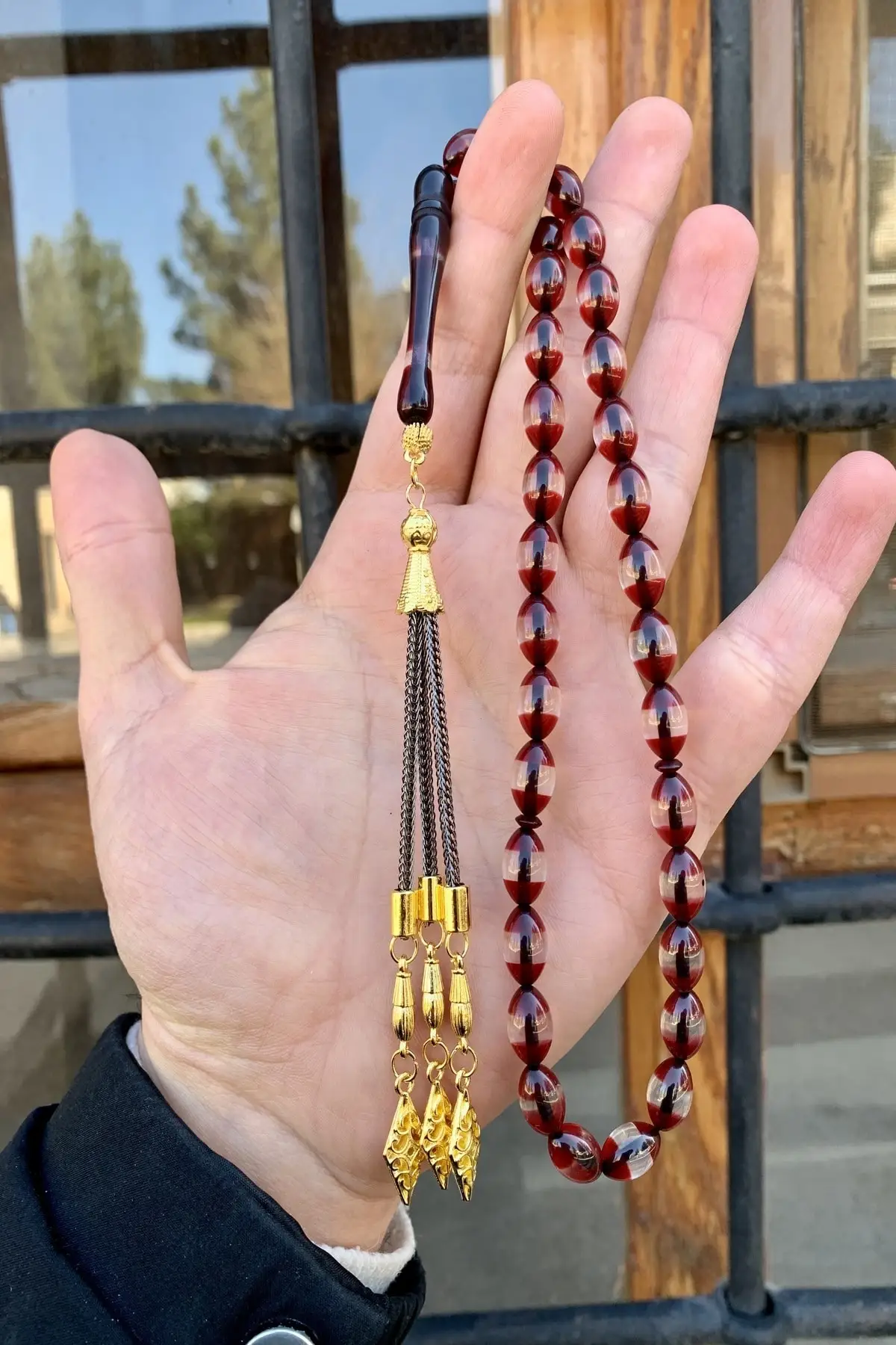 

Islamic Tasbih Muslim Rosary Beads 33 Prayer Rosary For Men Bracelet For Men Accessory amber oltu amber stone Handmade Turkey