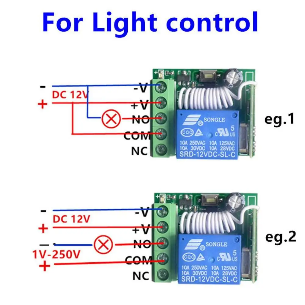 DC12V 2CH RF Беспроводная система дистанционного управления teleswitch 2 Передатчик и 1