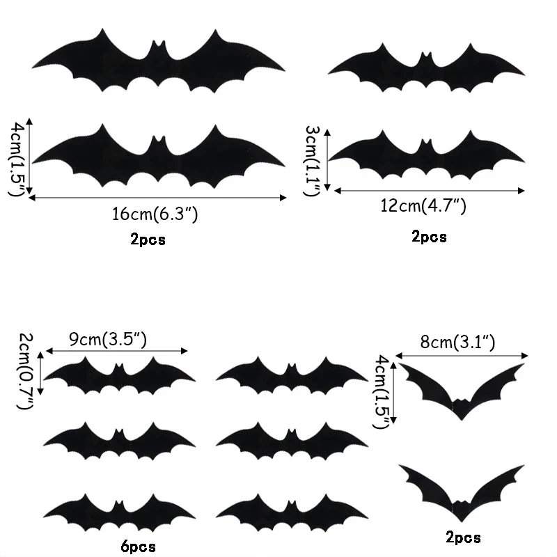 Товары для Хэллоуина 3D украшения из ПВХ Реалистичная ужасная летучая мышь