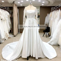 5190 strapless embroidery floral illusion sleeve wedding dress bridal gown latest