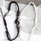Набор из двух браслетов, черно-белый, плетеный браслет из сплава в китайском стиле ретро, для мужчин и женщин, для пар, модные украшения