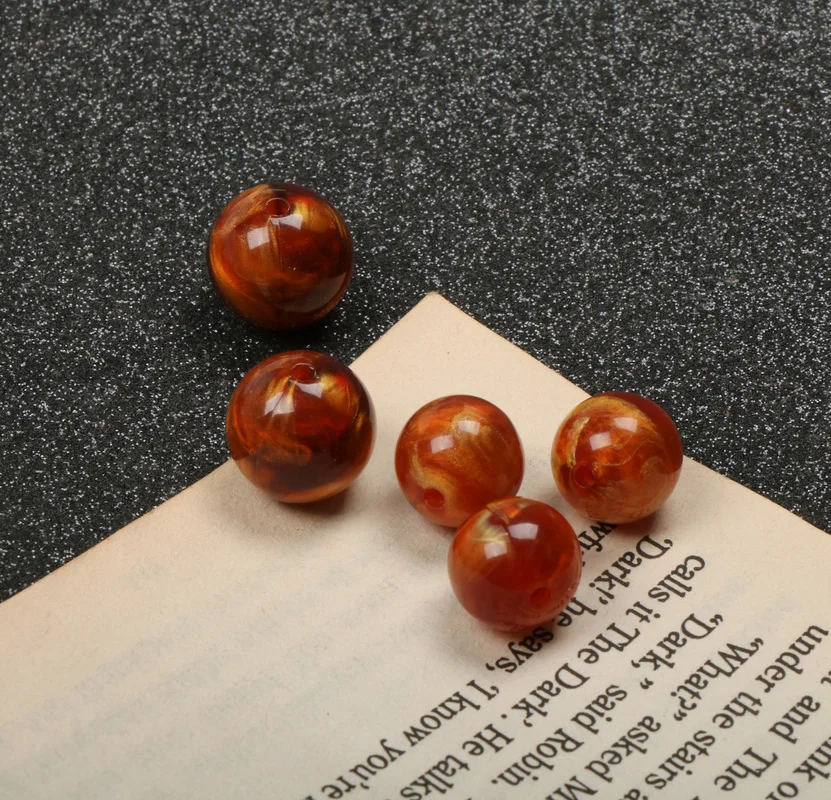 

Autumn and winter colors retro coffee brown round beads diy jewelry earrings accessories materials
