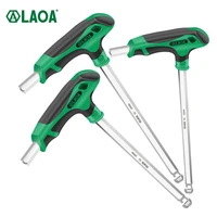 laoa hex screwdrivers set round head s2 alloy steel 58hrc hexagon screwdriver t shaped screw wrench