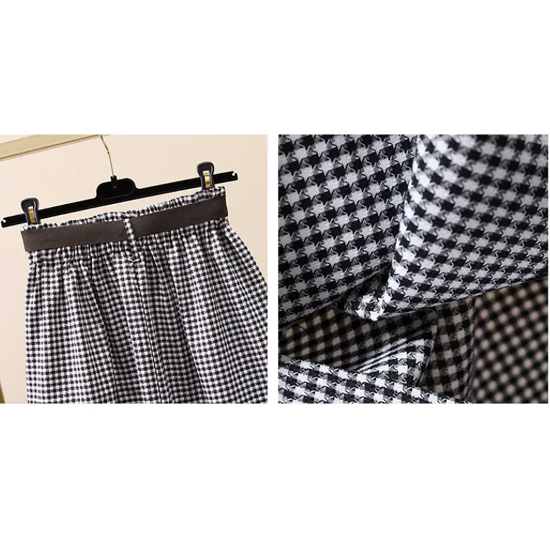 

Plaid Women Skirts 2021 Spring Autumn High Waist Ladies Skirt Asymmetrical Vintage A-Line Female Elegant Bottom Clothing KS661