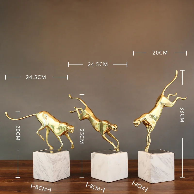 3 шт./компл. светильник роскошные ремесла Lucky Leopard скульптура украшения желтая