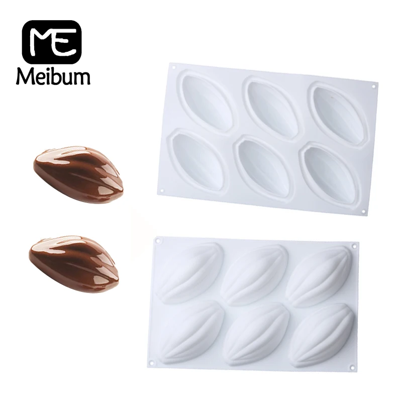 

Meibum 6 Cavity Olive Shape Chocolate Fondant Tray Silicone Cake Mold Mousse Dessert Pastry Mould Baking Decorating Tools