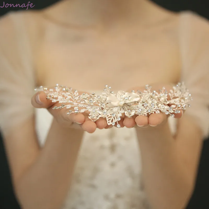 Женский обруч для волос с маленьким жемчугом серебристая Расческа невесты