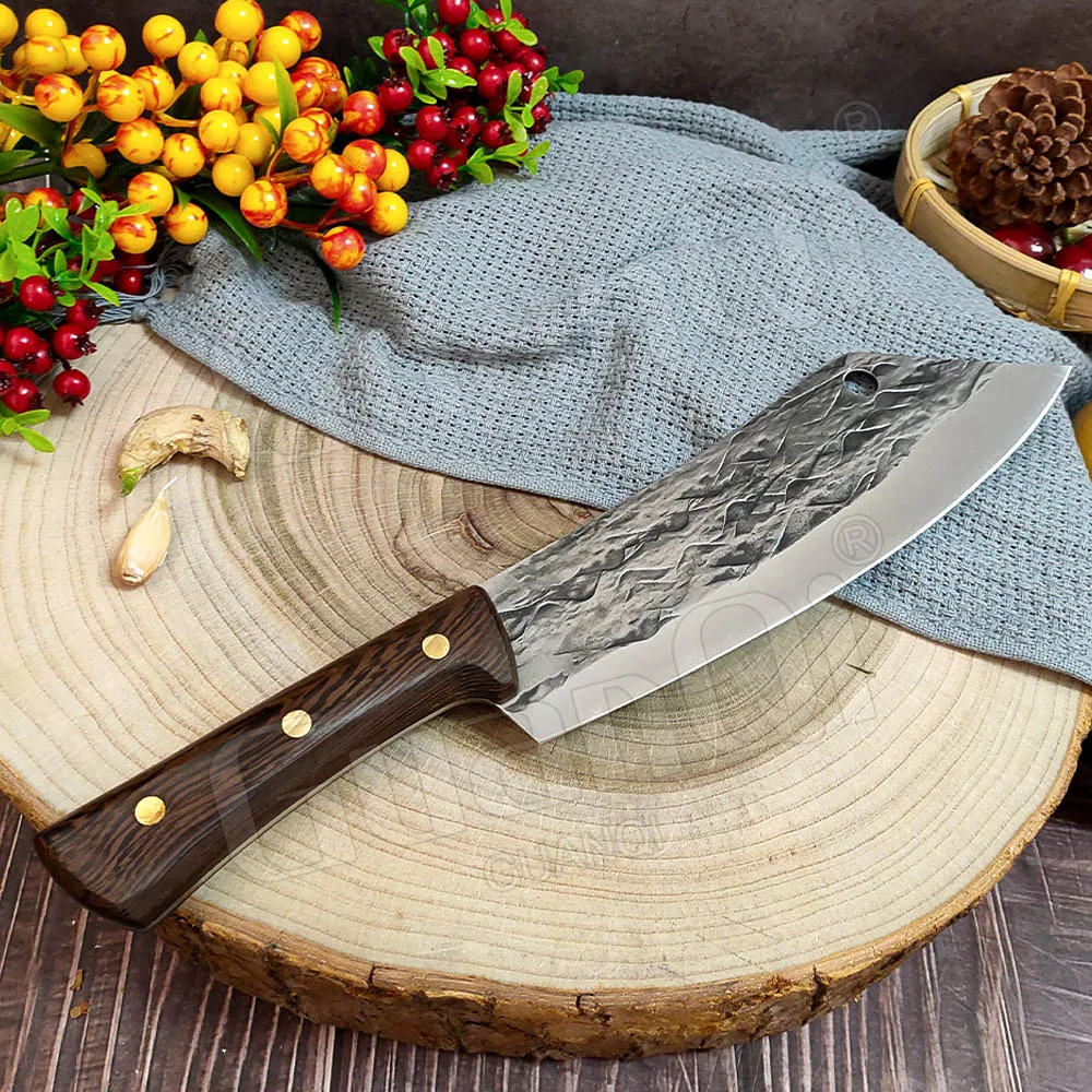 8 In Handmade Forged Kitchen Meat Cleaver Stainless Steel Chef Knife Hammer Butcher Chopping High Carbon | Дом и сад