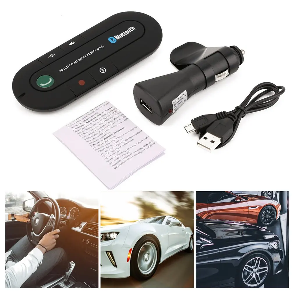 Многоточечный громкоговоритель 4 1 + EDR Draadloze Bluetooth Handsfree Car Kit MP3 Muziekspeler voor IPhone Android