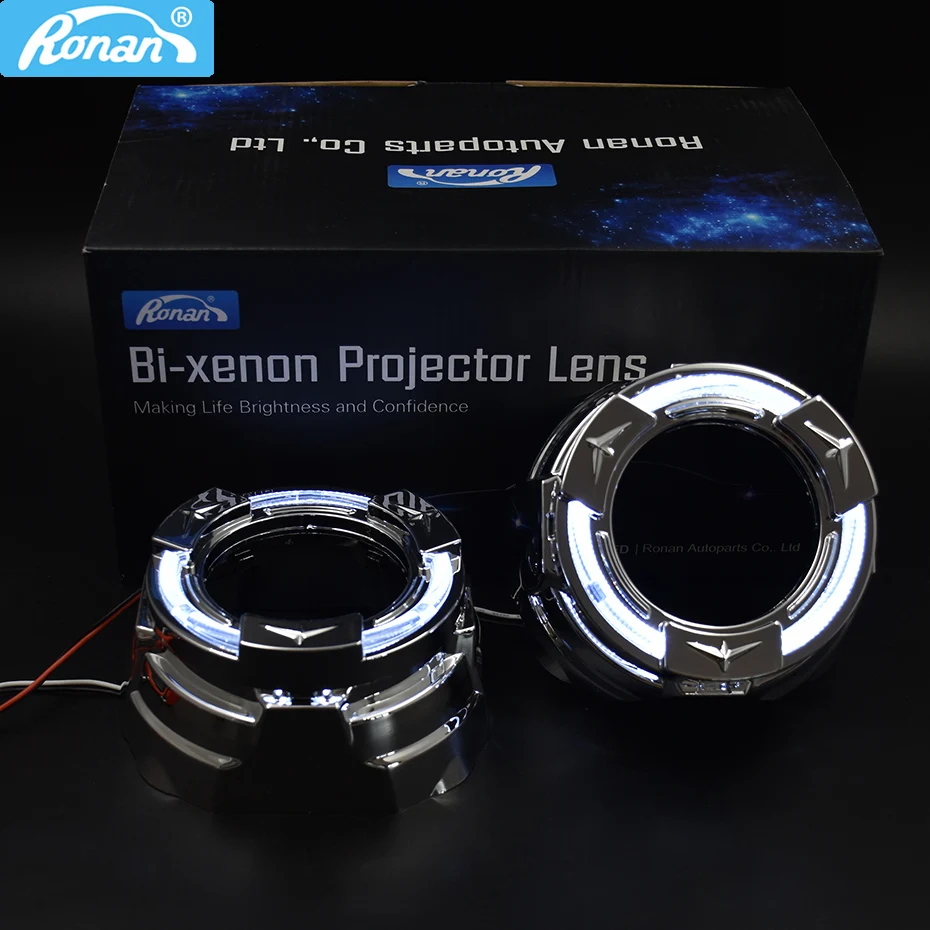 

Ronan 3.0 LED Optical Angel Eyes Masks Shroud for Koito Q5 Hella Bi Xenon Projector Lens Car Headlights Mask Automobile Cover