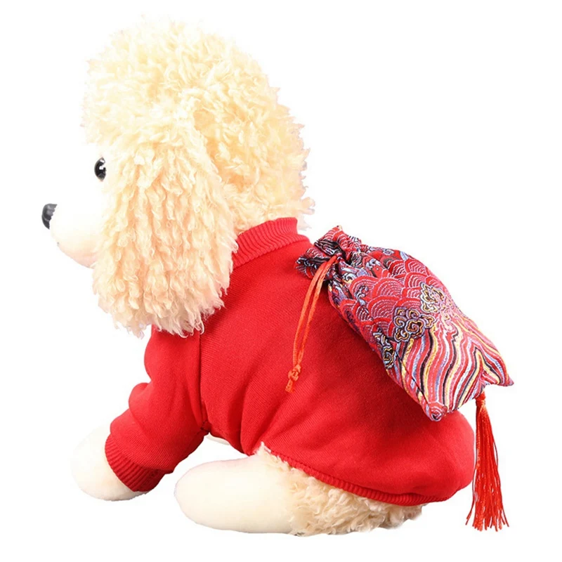 Новогодняя одежда для домашних животных фуфайка с кисточками благоприятный