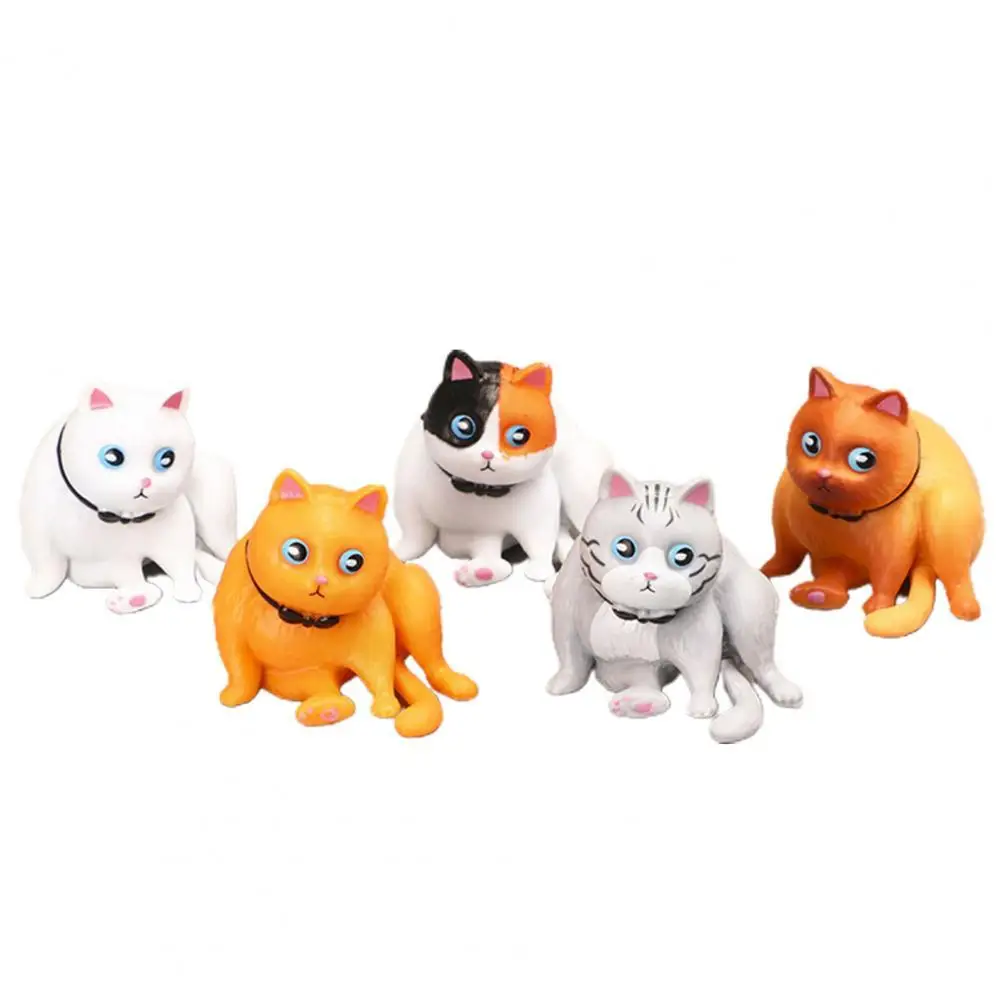 

5Pcs/Set Figurine Cute Long Lasting Miniature Small Simulation Doll Ornaments for Home Miniature Animal Simulation Model