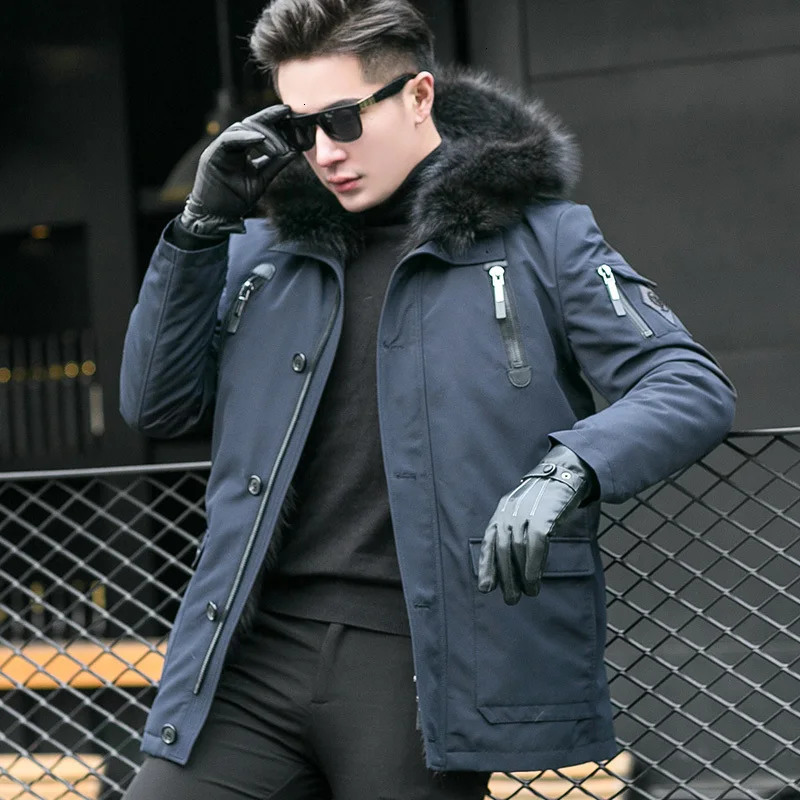 Parka Real Fur Coat Men Winter Jacket Natural Raccoon Liner Warm Jackets and Coats Parkas Hombre 2020 4163 KJ2977 | Мужская одежда