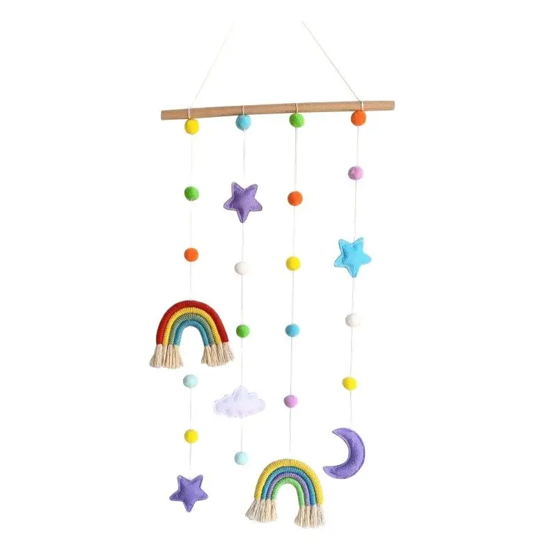

Nordic Rainbow Wall Hanging Decorations Photo Display DIY Picture Frames Ornament For Kids Room Boho Home Decor With 25 Clips