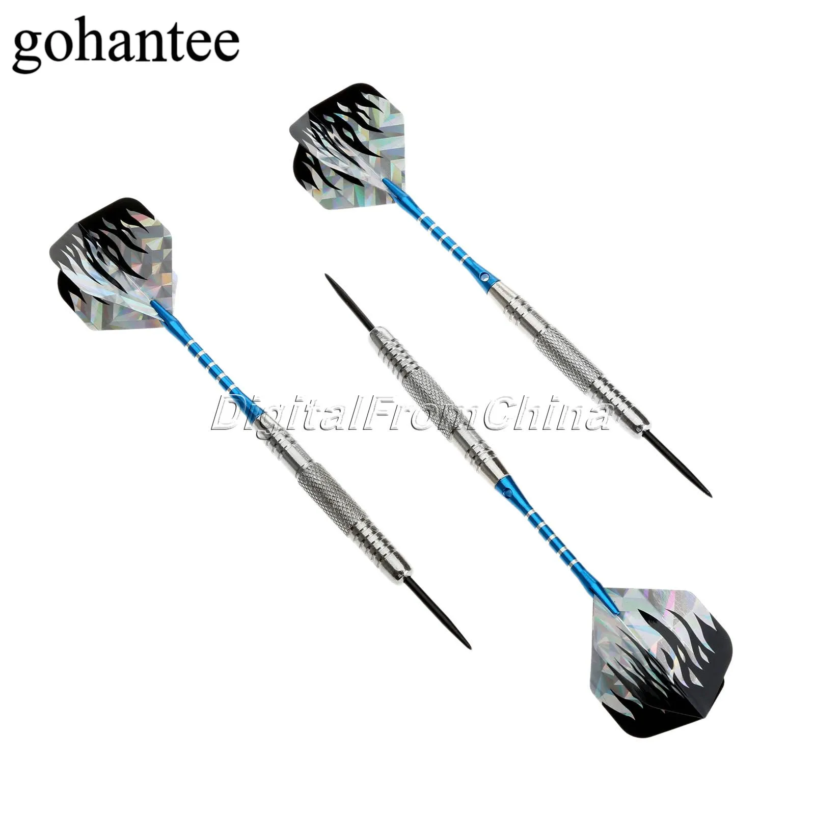 Gohantee 3 шт. 22 г стальной наконечник профессиональная Дротика s с никелированной латунной сталью и рифлеными алюминиевыми валами, хорошая 2D Дротика полетов