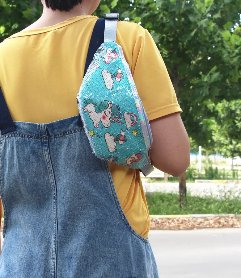 Водонепроницаемый поясной кошелек из ПВХ с блестками для девочек забавные