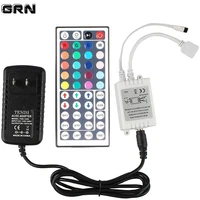 24 44 keys ir remote controller wireless with dc 12v 2a euusukau power adapter for 2835 3528 5050 rgb led strip lights